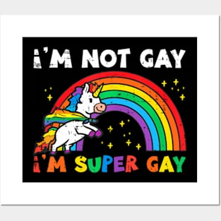 Gay Unicorn Pride Flag Lgbt Women Men Girls Posters and Art